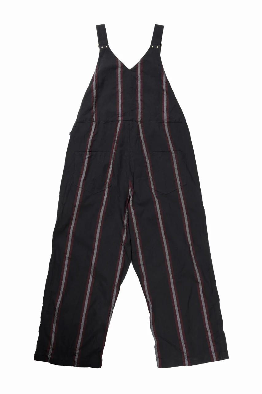 YUTA MATSUOKA overalls / tussah linen stripe (black stripe) - Image 9