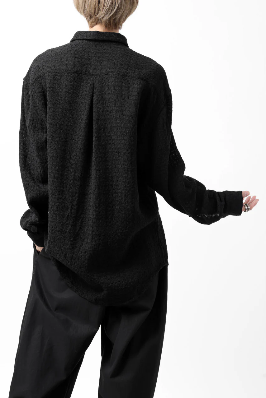 YUTA MATSUOKA plain shirt / dobby check (black) - Image 12