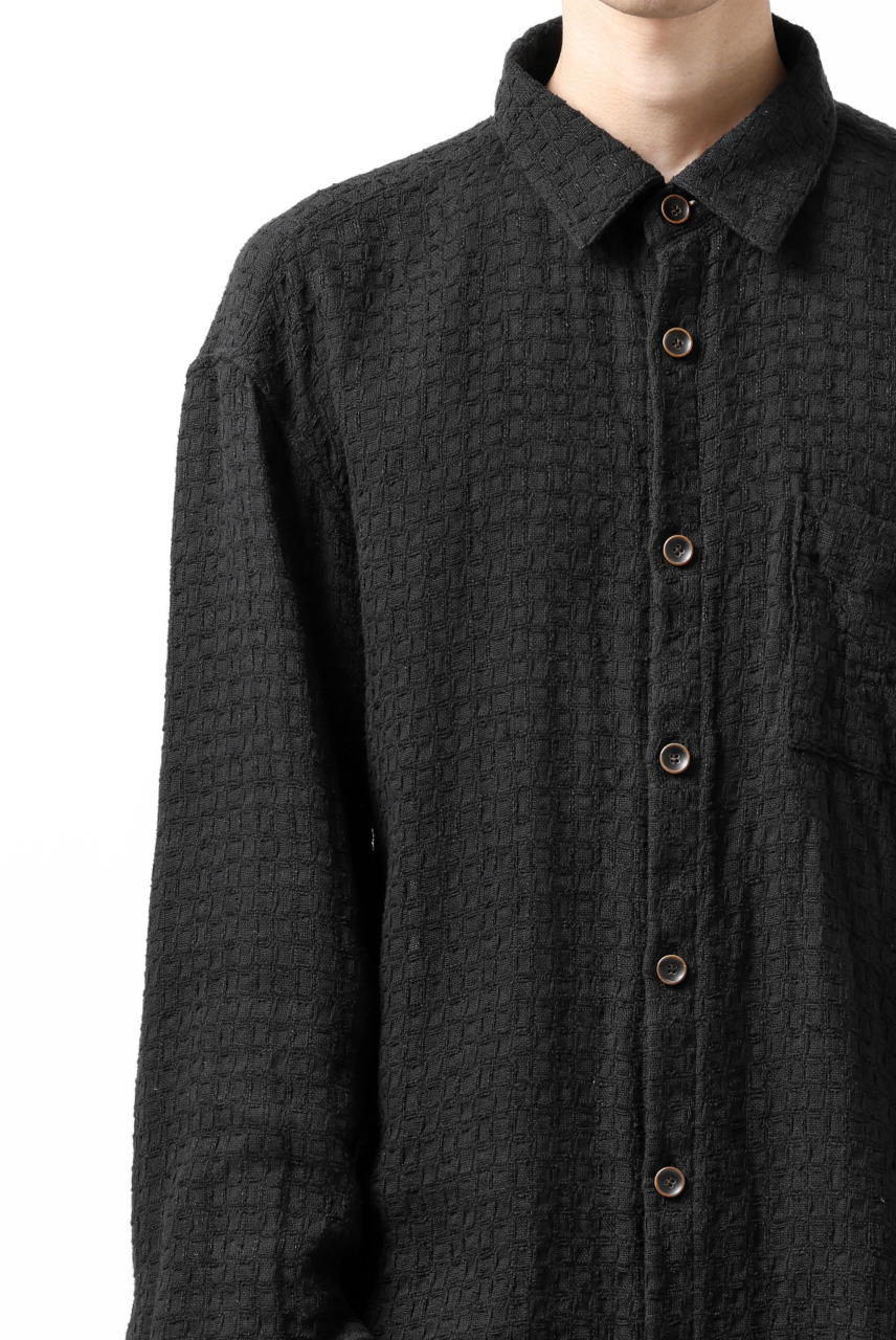YUTA MATSUOKA plain shirt / dobby check (black) - Image 19