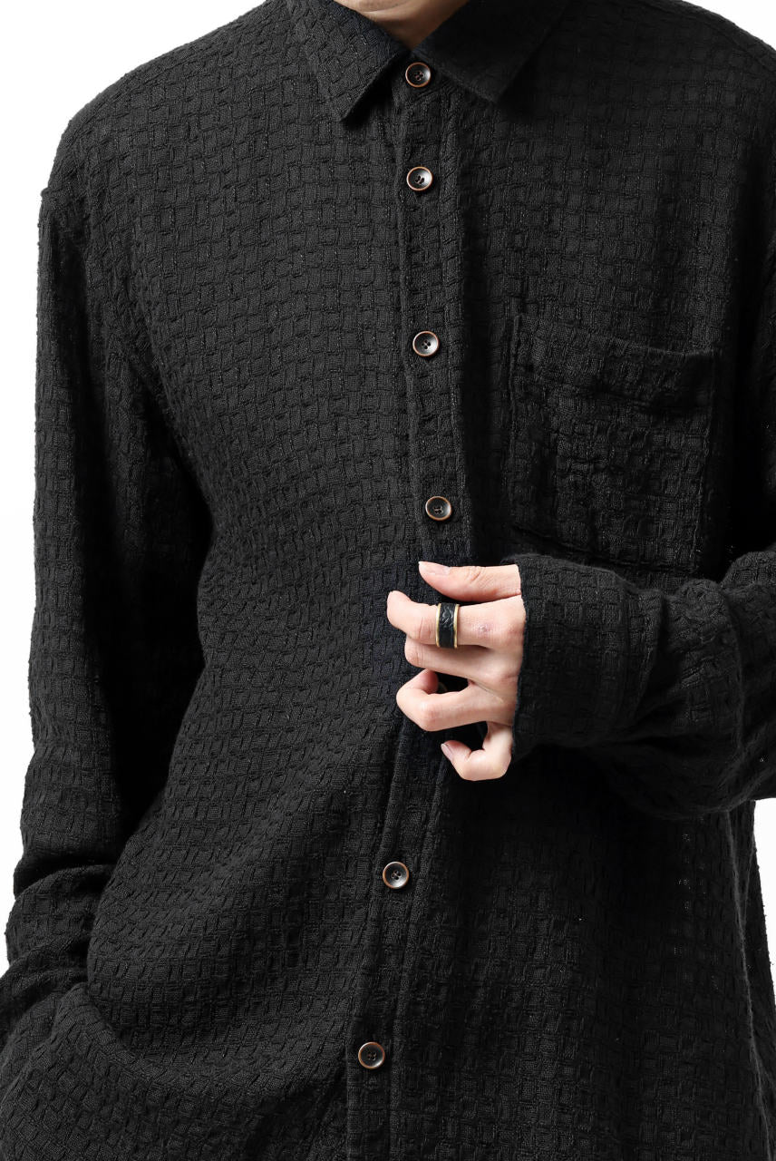 YUTA MATSUOKA plain shirt / dobby check (black) - Image 22