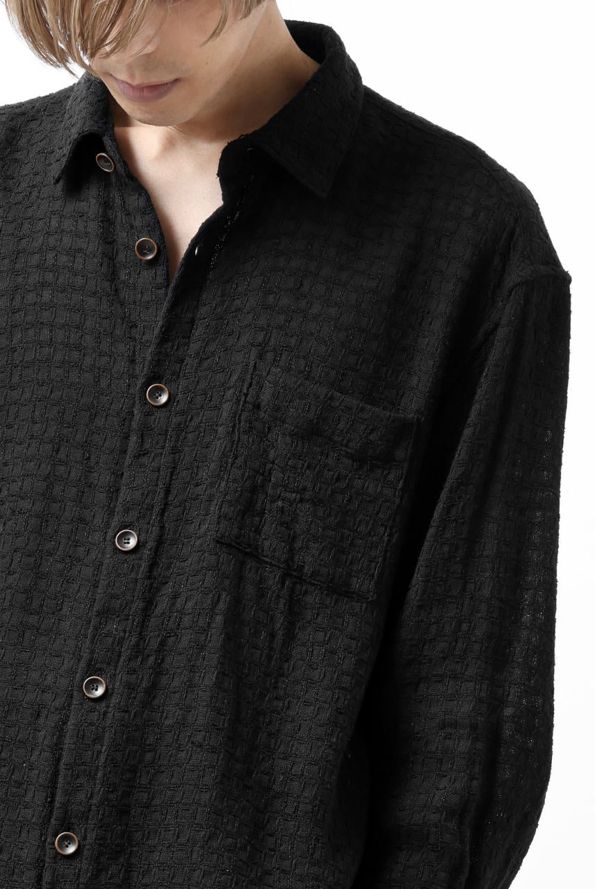 YUTA MATSUOKA plain shirt / dobby check (black) - Image 23