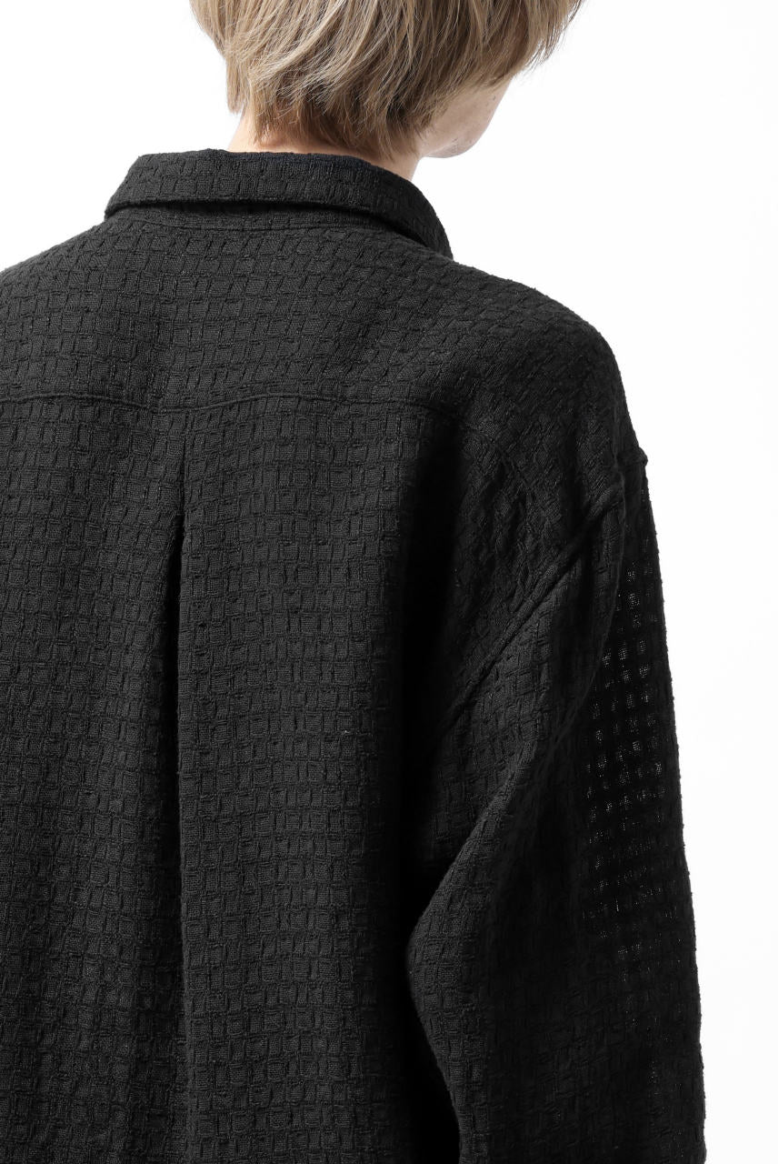 YUTA MATSUOKA plain shirt / dobby check (black) - Image 24