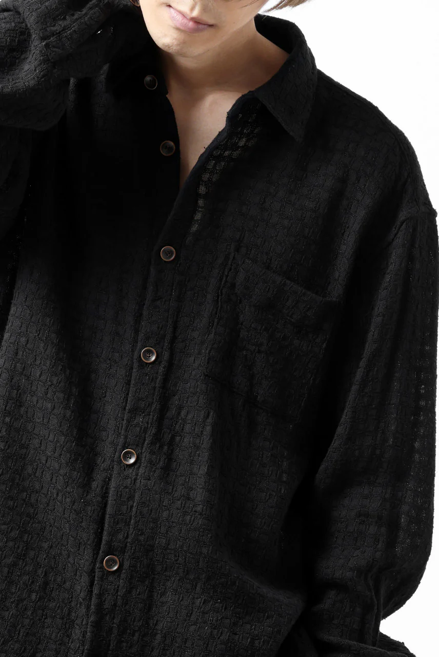 YUTA MATSUOKA plain shirt / dobby check (black) - Image 25