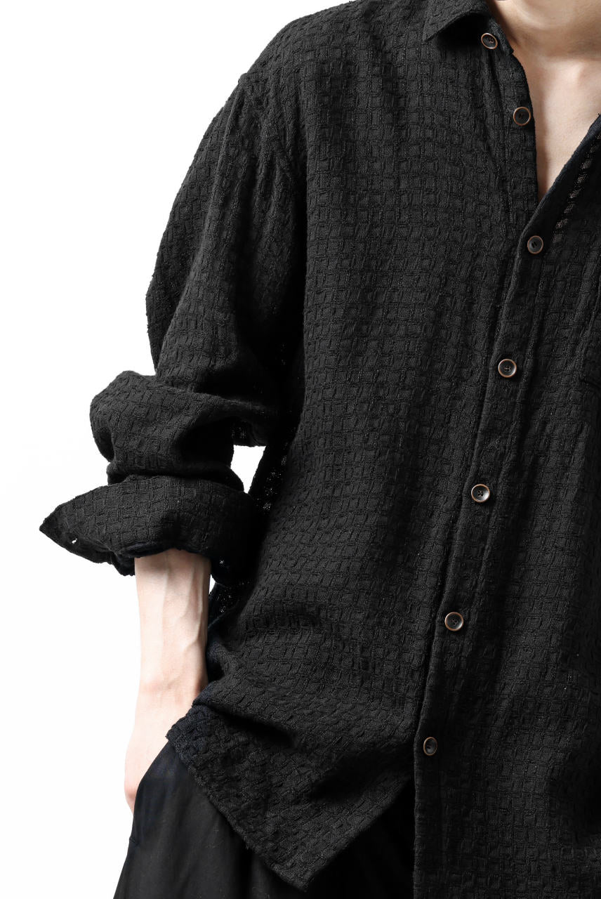 YUTA MATSUOKA plain shirt / dobby check (black) - Image 26