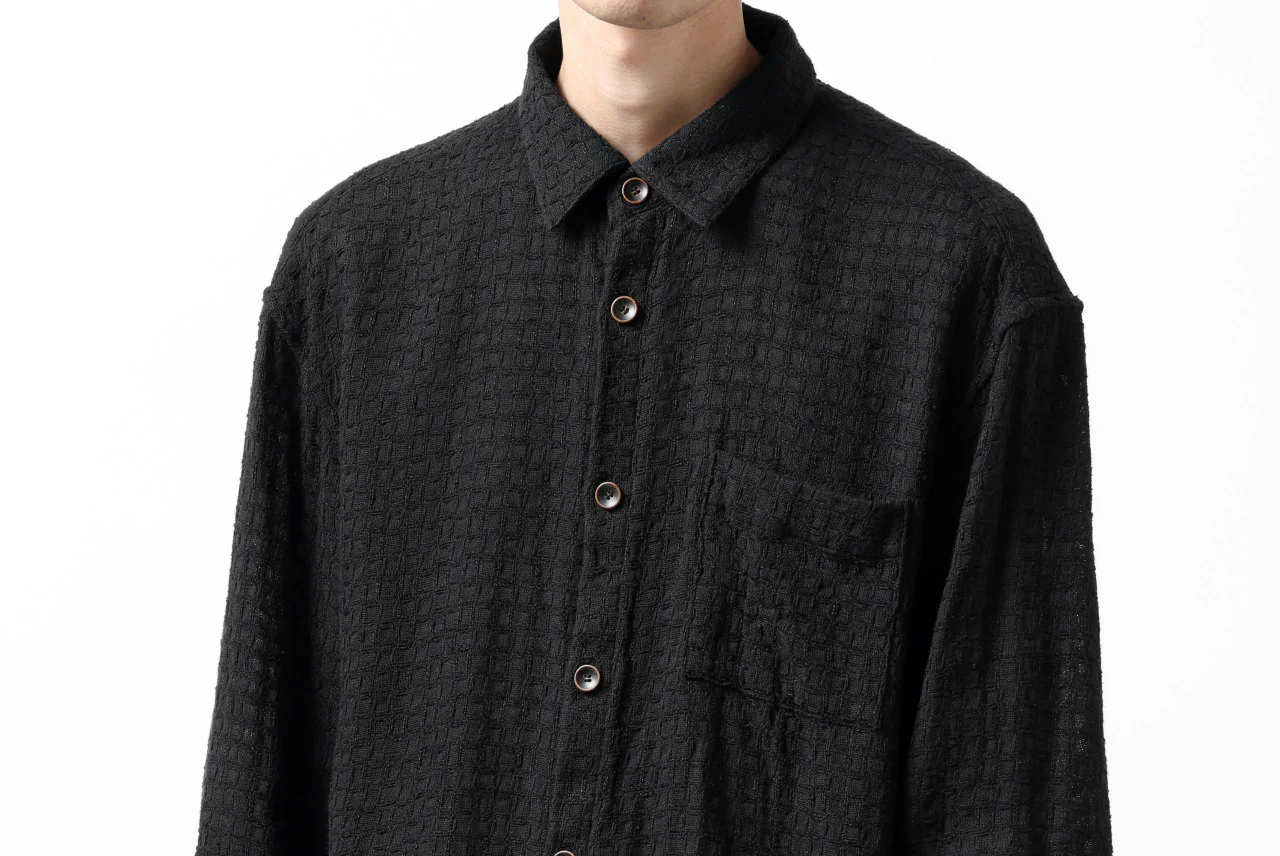 YUTA MATSUOKA plain shirt / dobby check (black) - Image 27