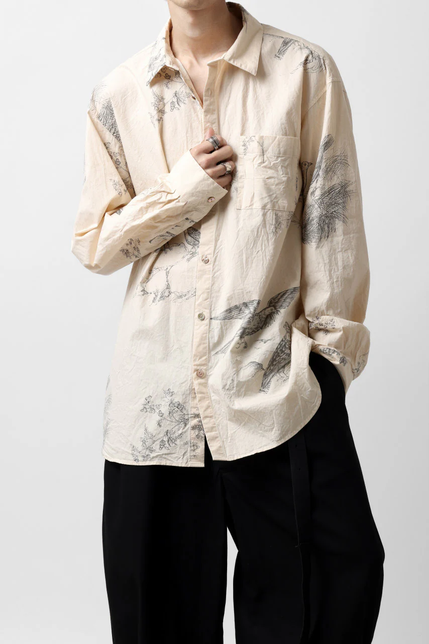 YUTA MATSUOKA plain shirt / slab typewriter (ecru-print) - Image 10