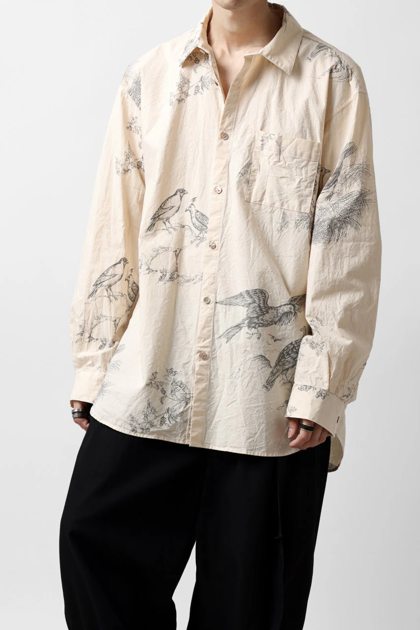 YUTA MATSUOKA plain shirt / slab typewriter (ecru-print) - Image 11