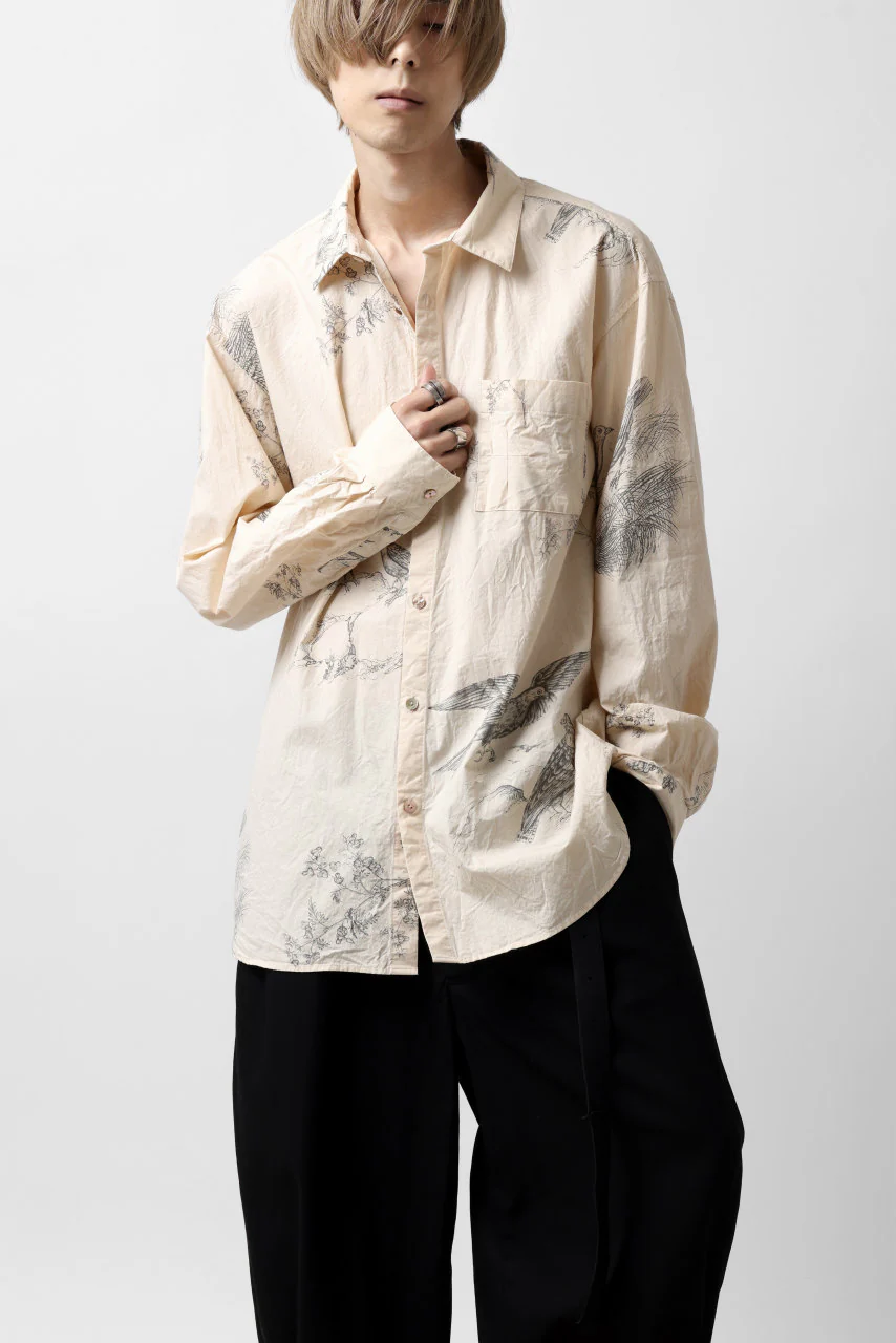 YUTA MATSUOKA plain shirt / slab typewriter (ecru-print) - Image 13