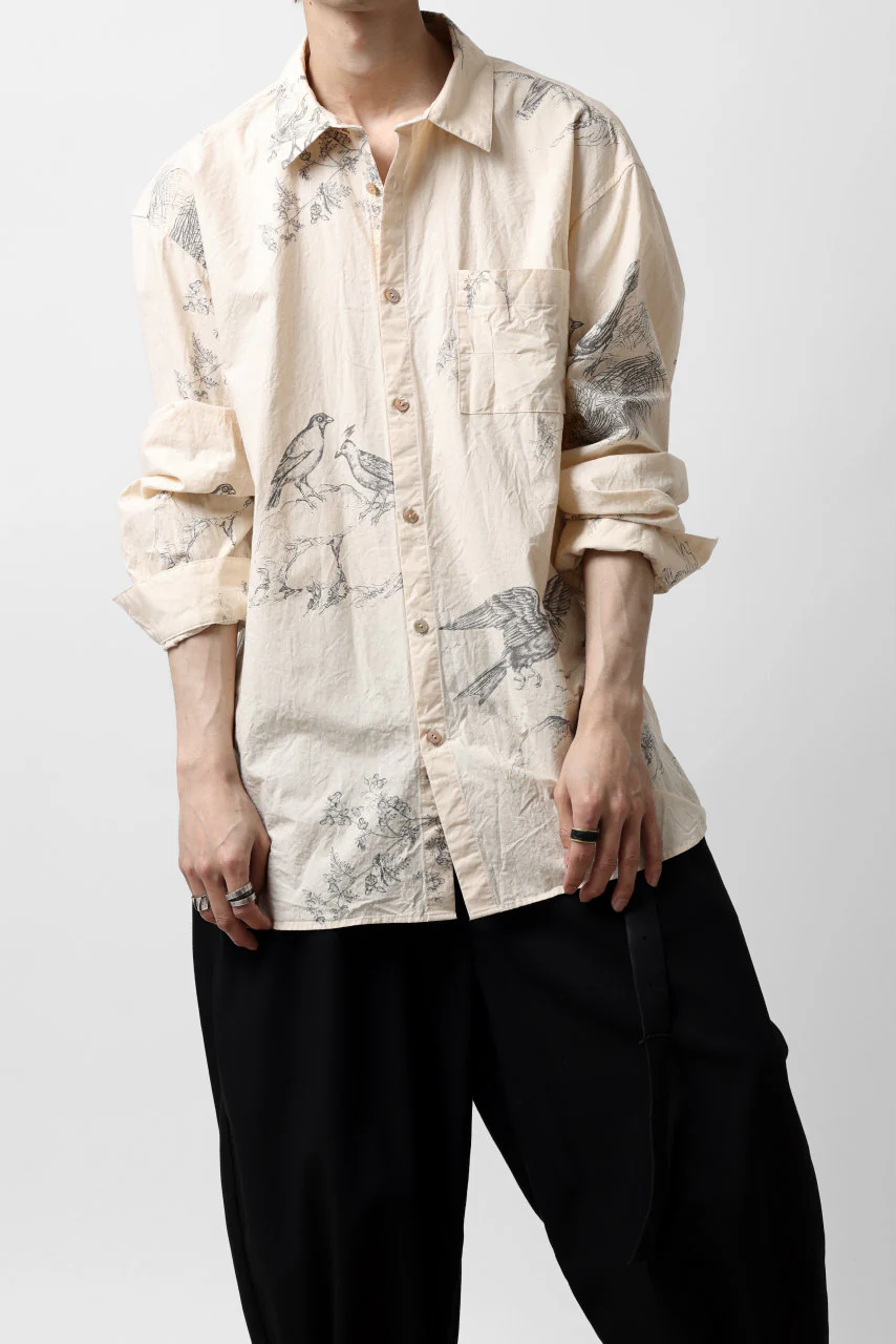 YUTA MATSUOKA plain shirt / slab typewriter (ecru-print) - Image 14