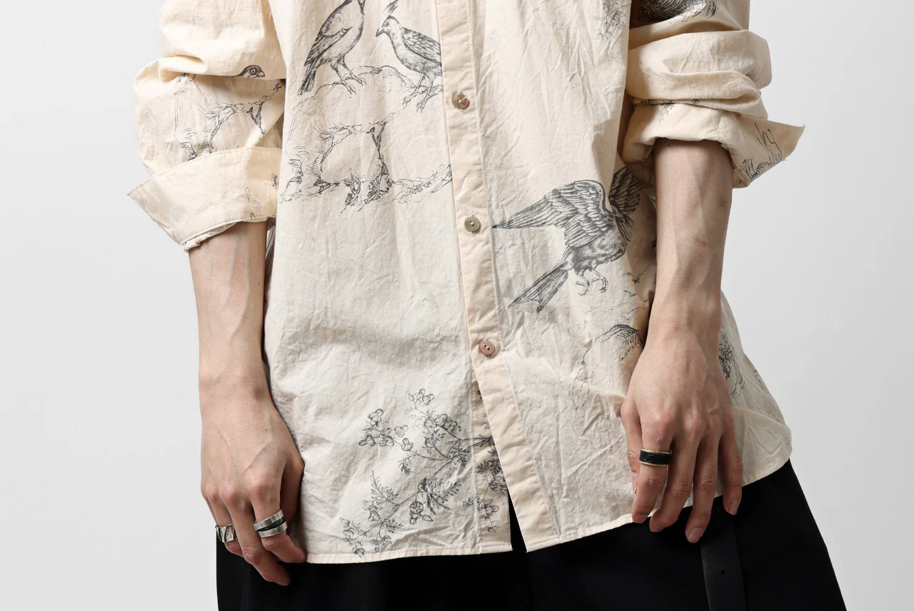 YUTA MATSUOKA plain shirt / slab typewriter (ecru-print) - Image 25
