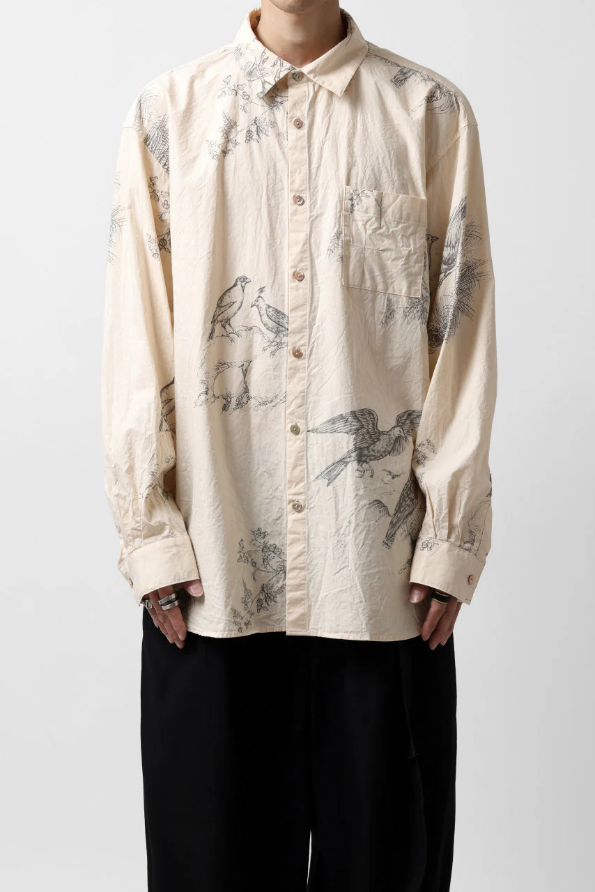 YUTA MATSUOKA plain shirt / slab typewriter (ecru-print) - Image 8