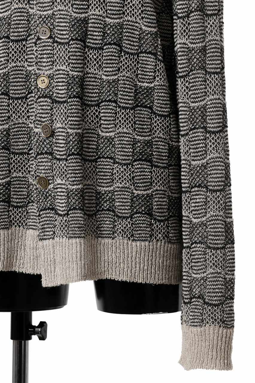 YUTA MATSUOKA round neck knit cardigan / hemp & EU linen links knit (ecru) - Image 10