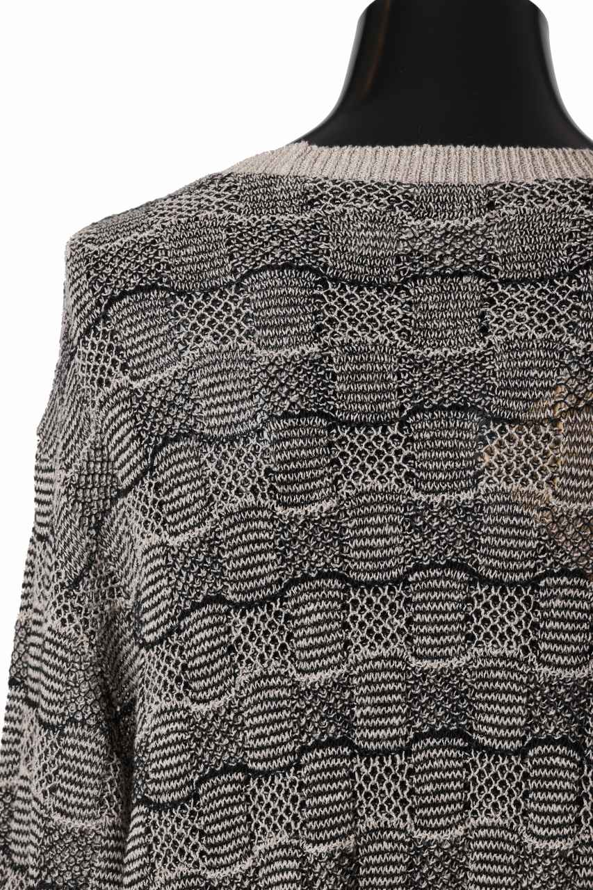 YUTA MATSUOKA round neck knit cardigan / hemp & EU linen links knit (ecru) - Image 11