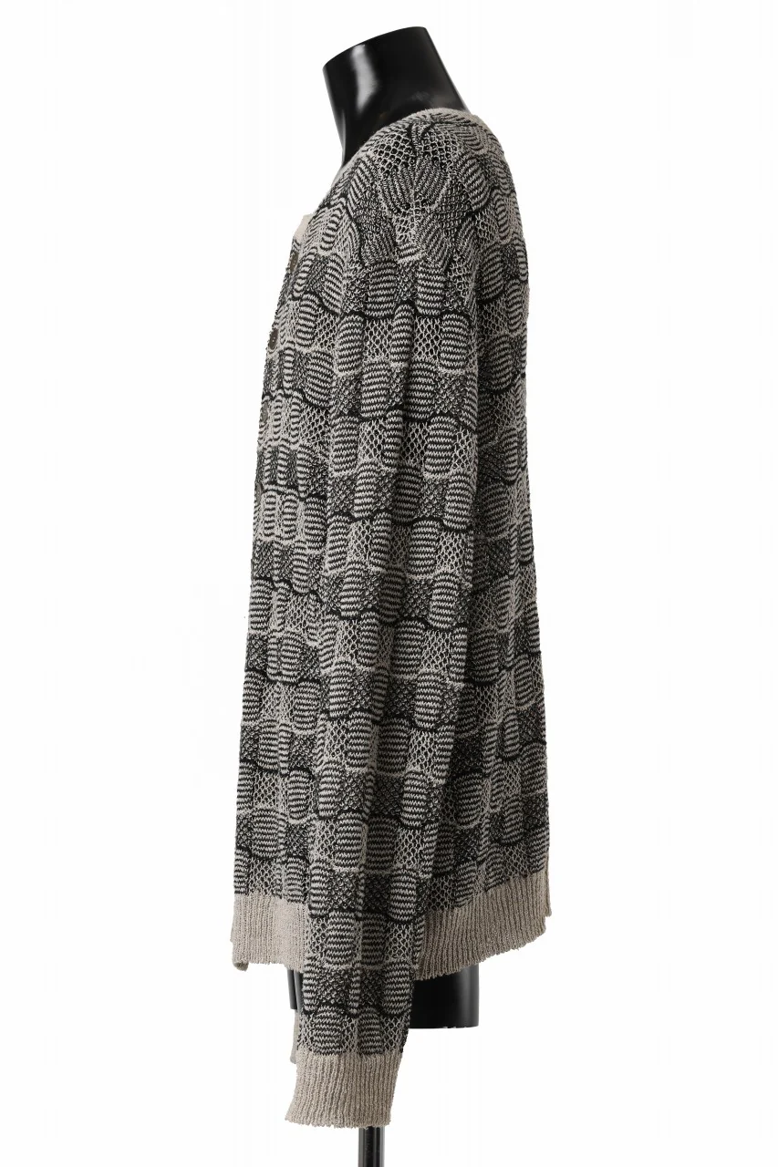 YUTA MATSUOKA round neck knit cardigan / hemp & EU linen links knit (ecru) - Image 12