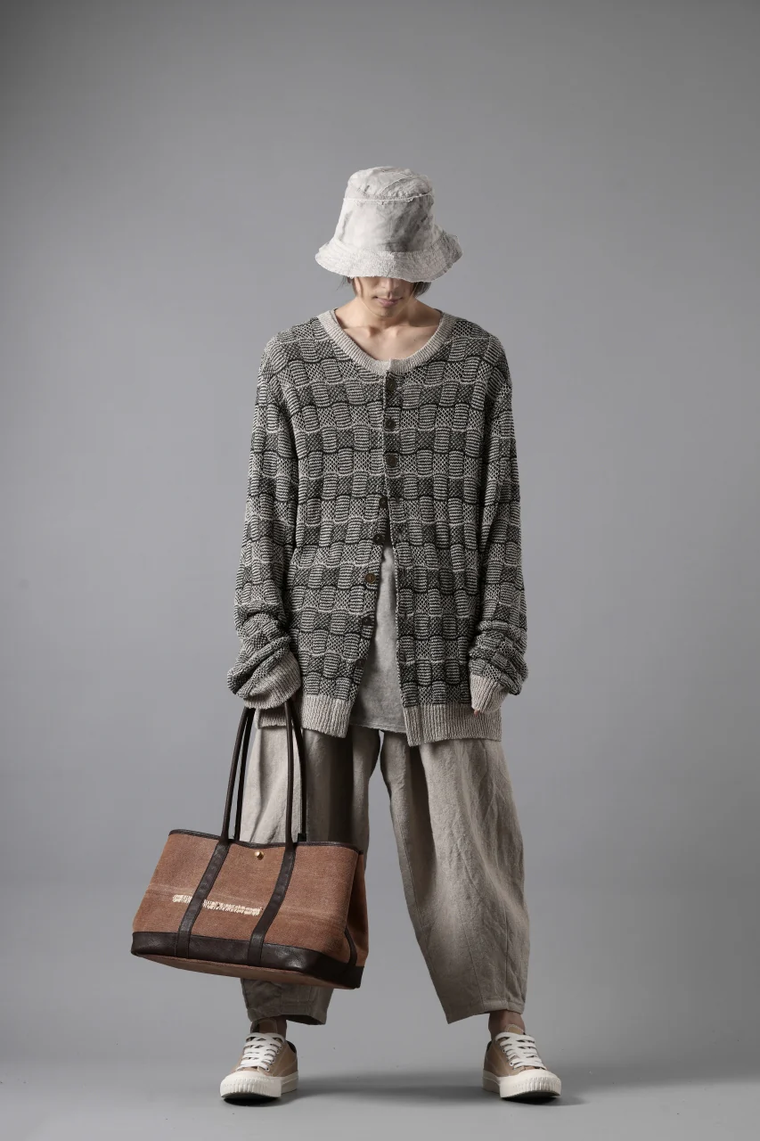 YUTA MATSUOKA round neck knit cardigan / hemp & EU linen links knit (ecru) - Image 20
