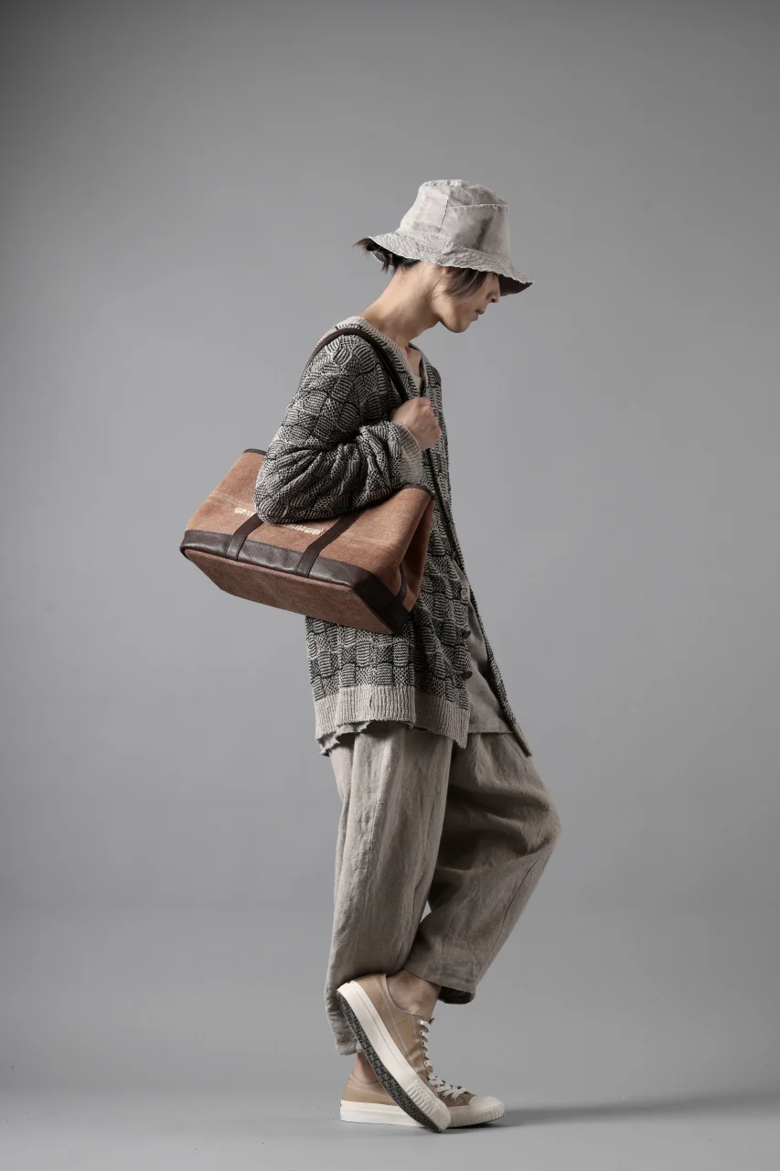 YUTA MATSUOKA round neck knit cardigan / hemp & EU linen links knit (ecru) - Image 21