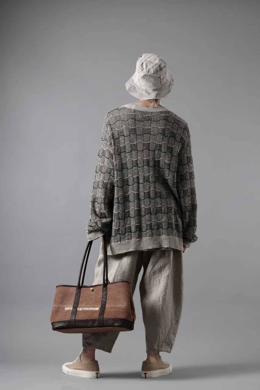 YUTA MATSUOKA round neck knit cardigan / hemp & EU linen links knit (ecru) - Image 22