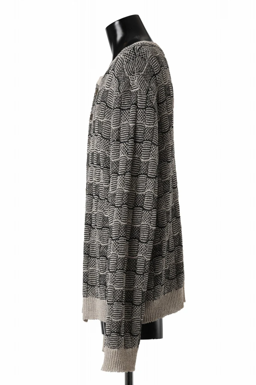 YUTA MATSUOKA round neck knit cardigan / hemp & EU linen links knit (ecru) - Image 5