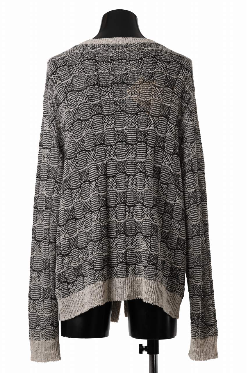 YUTA MATSUOKA round neck knit cardigan / hemp & EU linen links knit (ecru) - Image 6