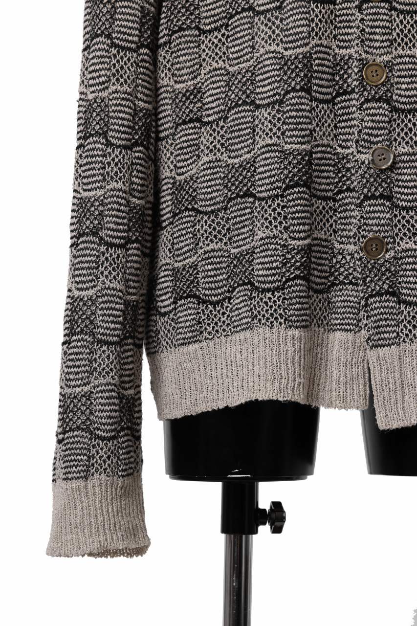 YUTA MATSUOKA round neck knit cardigan / hemp & EU linen links knit (ecru) - Image 8