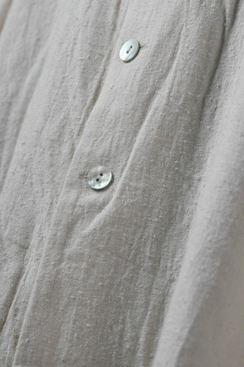 YUTA MATSUOKA round neck shirt / cotton silk nep viyella (white) - Image 16
