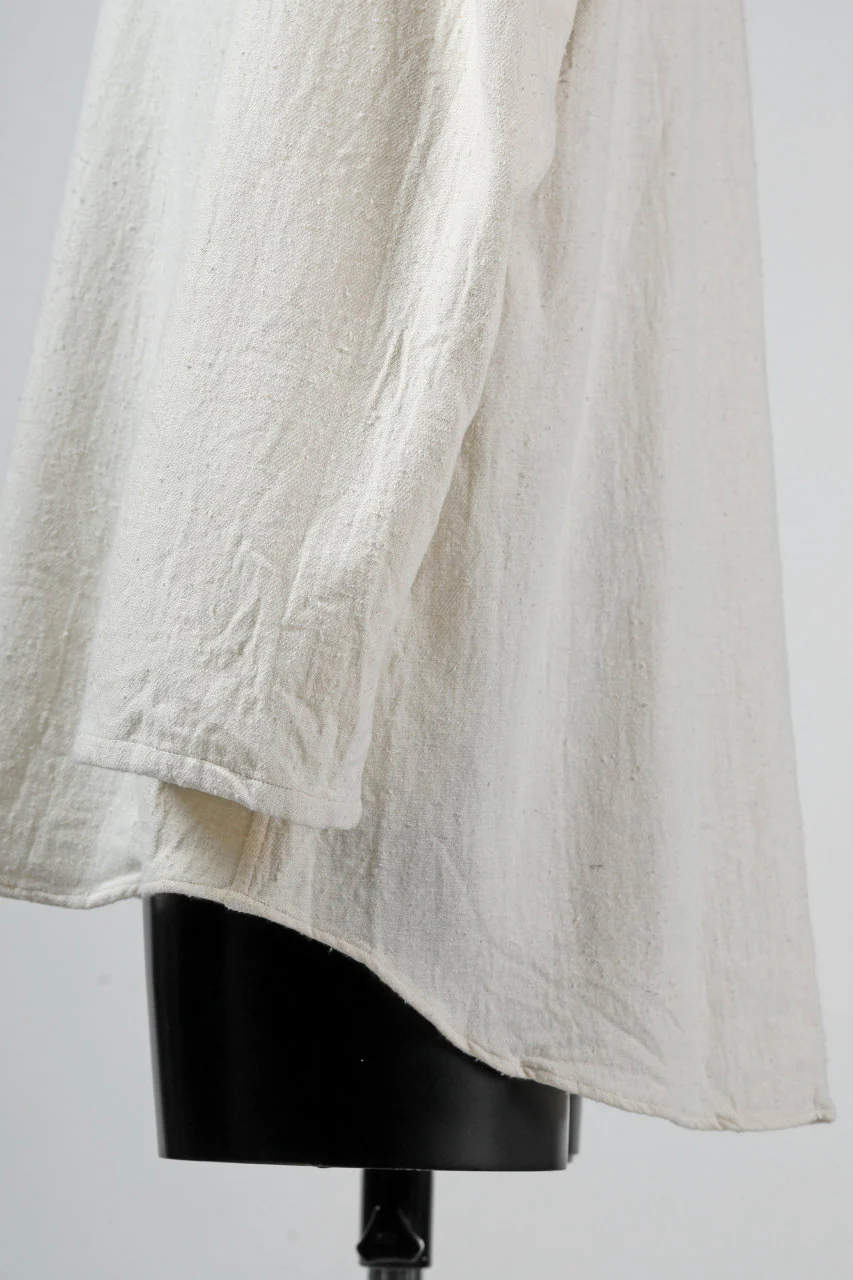YUTA MATSUOKA round neck shirt / cotton silk nep viyella (white) - Image 18