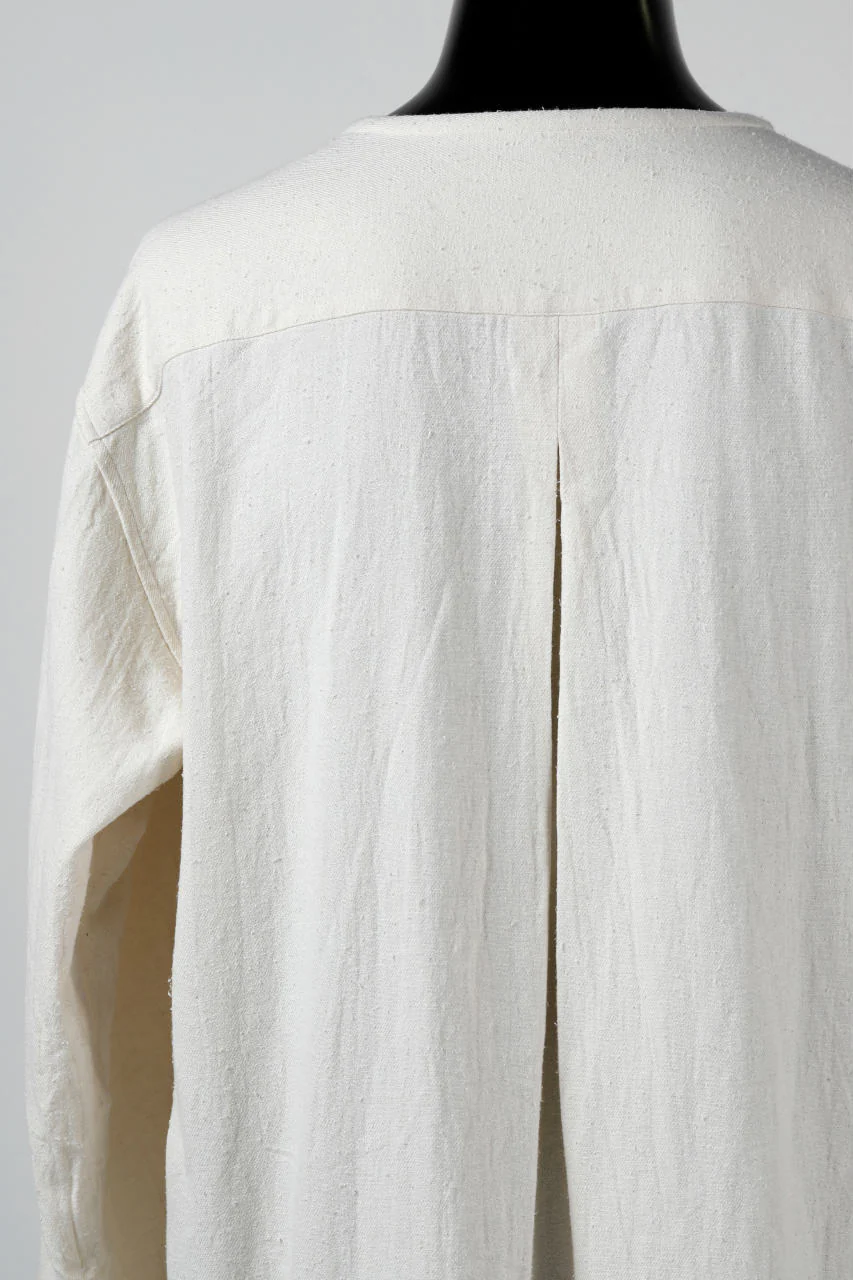 YUTA MATSUOKA round neck shirt / cotton silk nep viyella (white) - Image 19