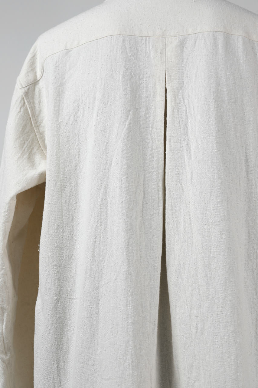 YUTA MATSUOKA round neck shirt / cotton silk nep viyella (white) - Image 20