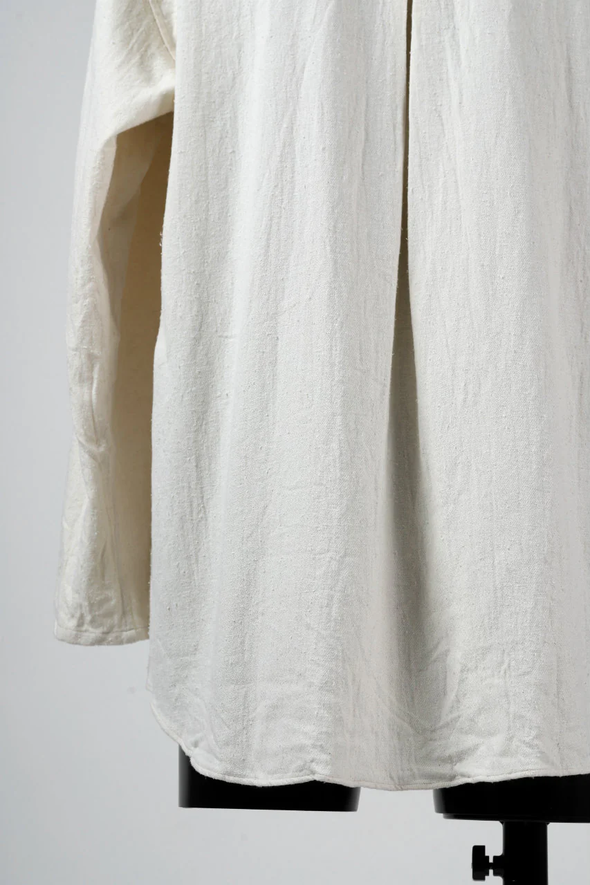 YUTA MATSUOKA round neck shirt / cotton silk nep viyella (white) - Image 21