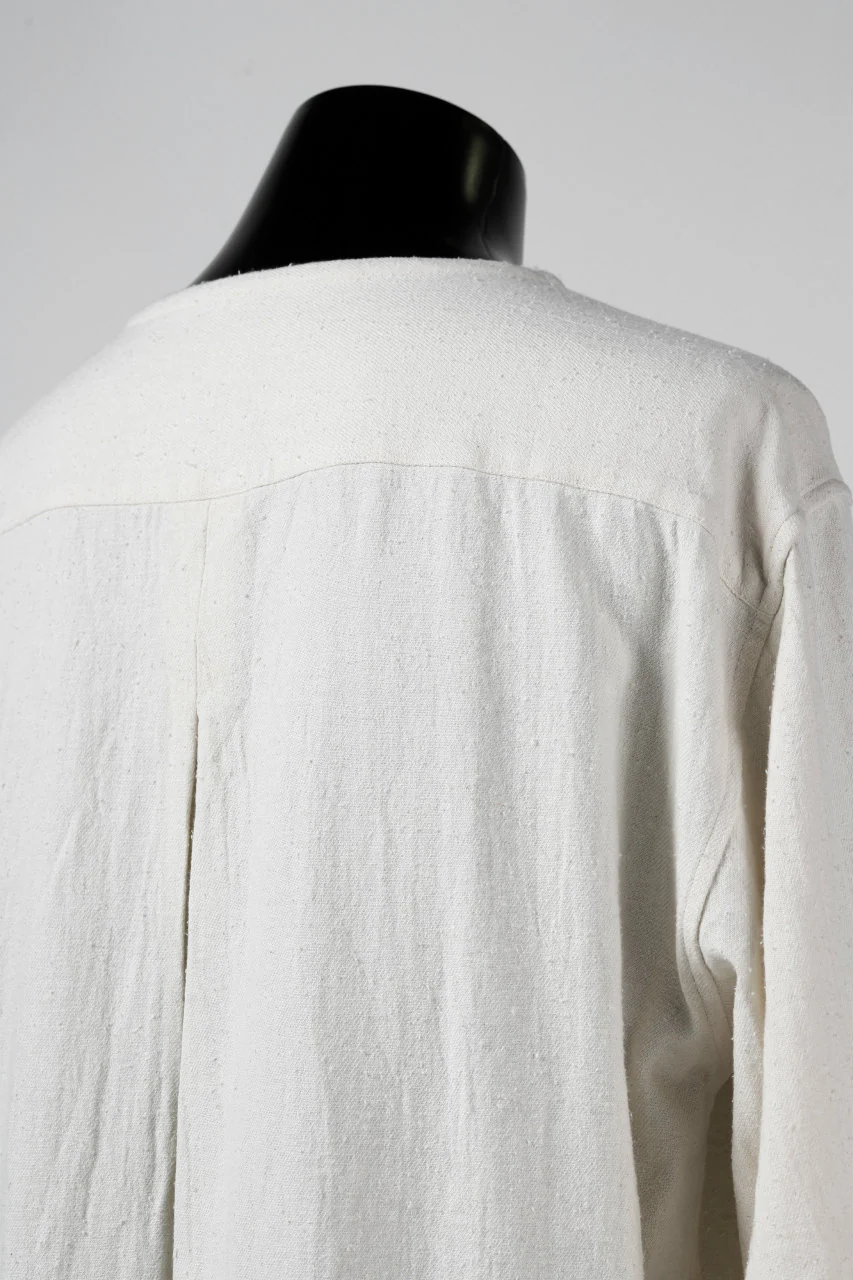 YUTA MATSUOKA round neck shirt / cotton silk nep viyella (white) - Image 22
