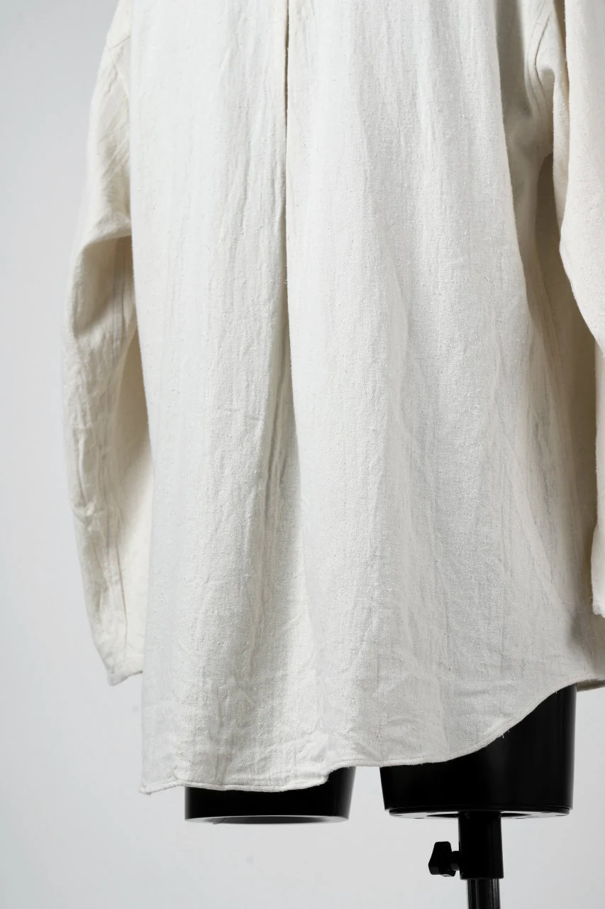 YUTA MATSUOKA round neck shirt / cotton silk nep viyella (white) - Image 23