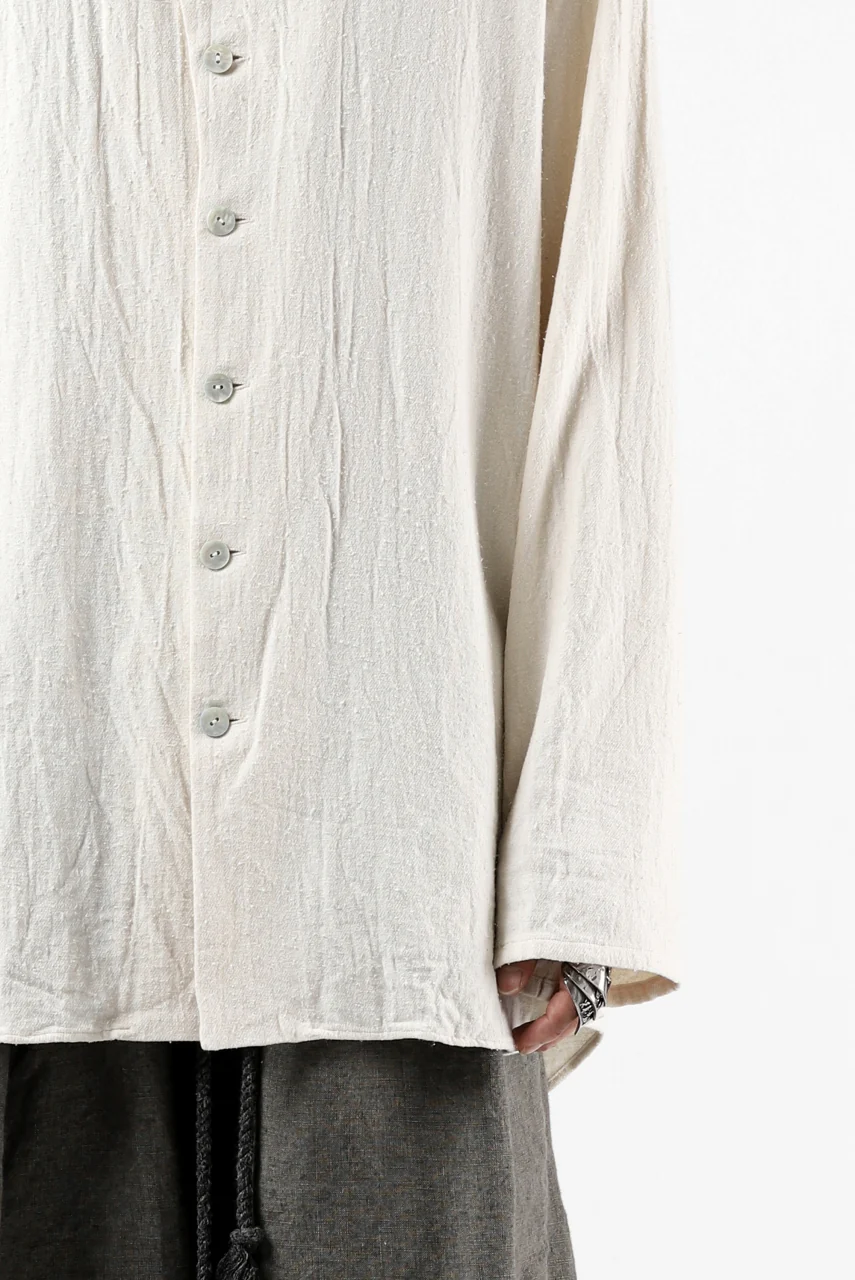 YUTA MATSUOKA round neck shirt / cotton silk nep viyella (white) - Image 35