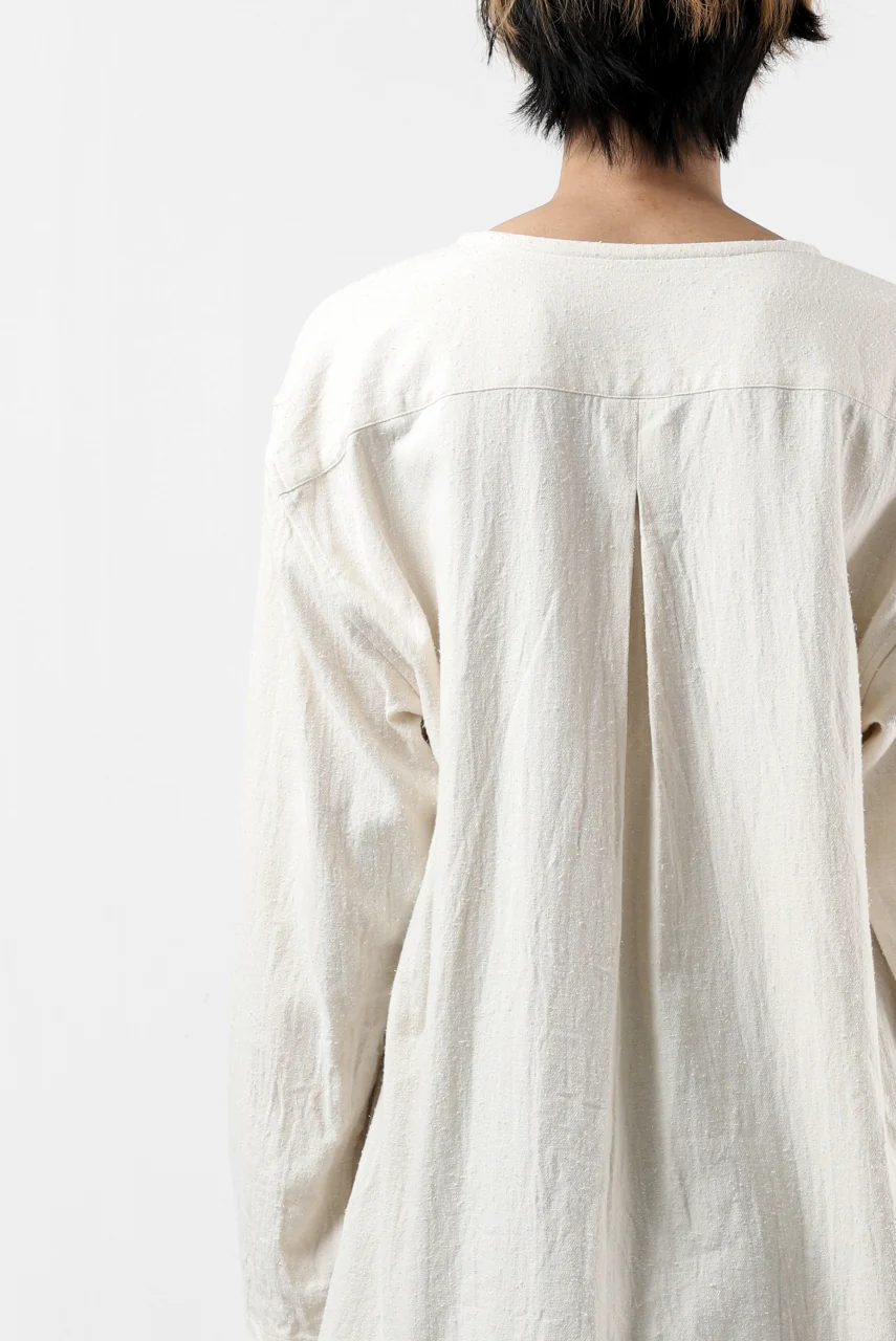 YUTA MATSUOKA round neck shirt / cotton silk nep viyella (white) - Image 37