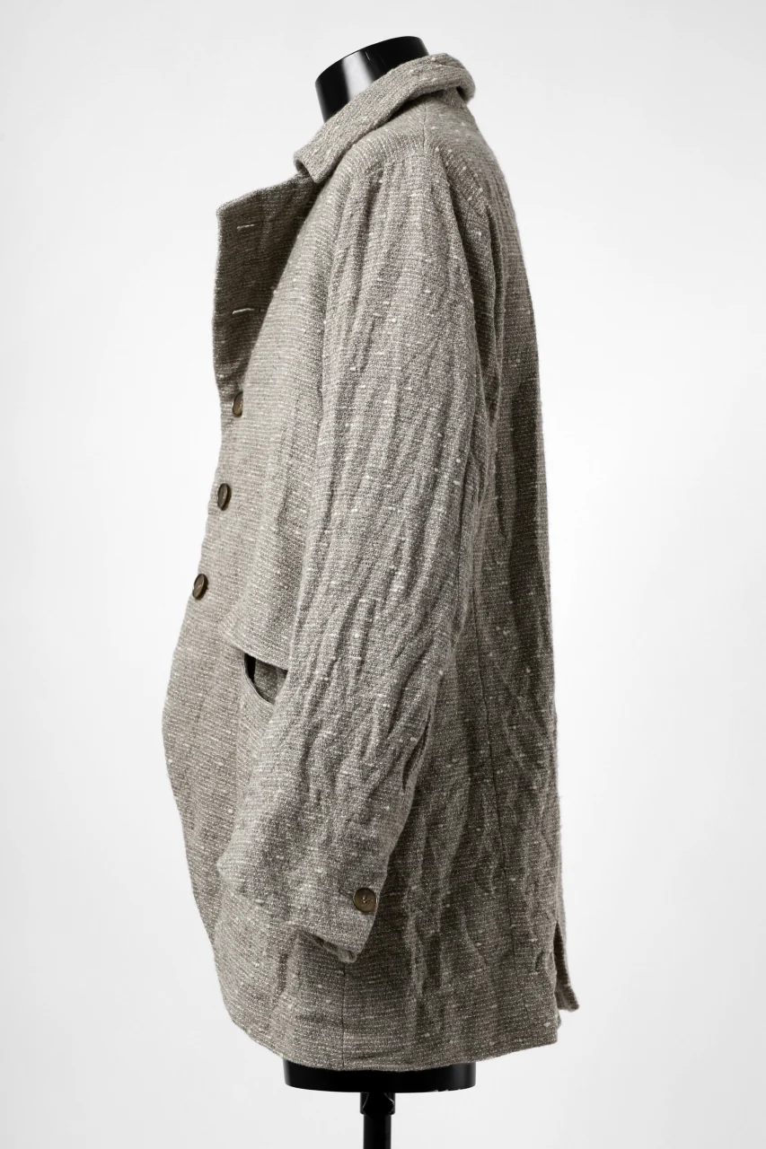 YUTA MATSUOKA semi-double jacket / knot yarn wool linen (ecru) - Image 11