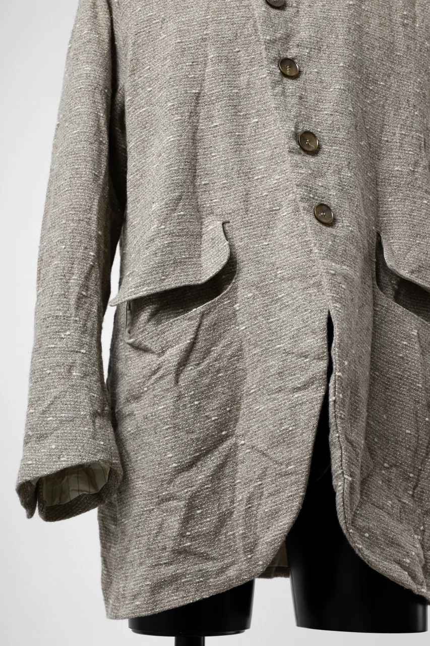 YUTA MATSUOKA semi-double jacket / knot yarn wool linen (ecru) - Image 17