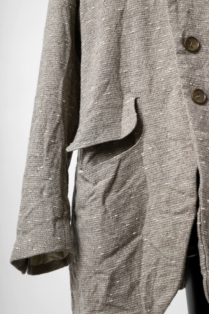 YUTA MATSUOKA semi-double jacket / knot yarn wool linen (ecru) - Image 18