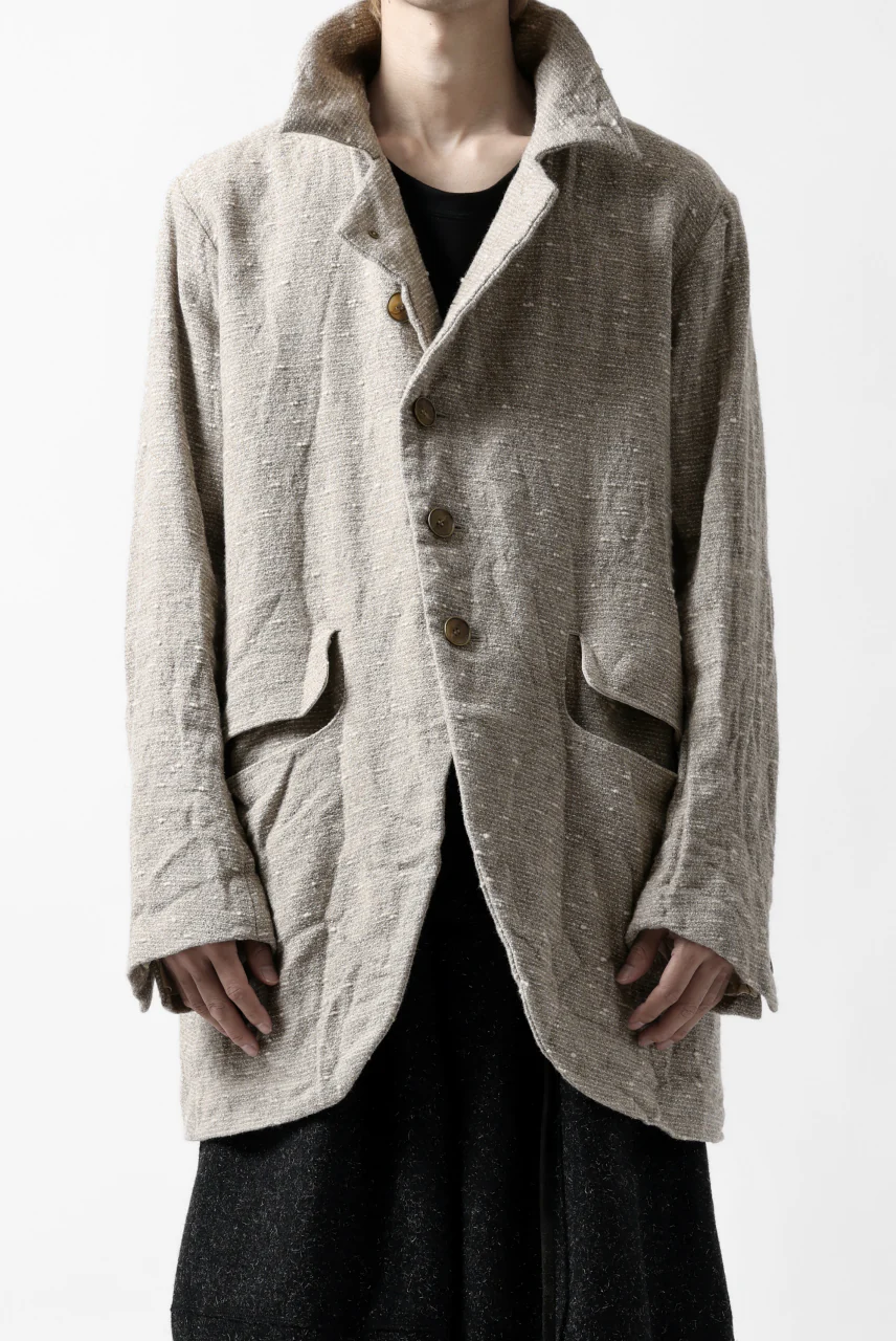 YUTA MATSUOKA semi-double jacket / knot yarn wool linen (ecru) - Image 2