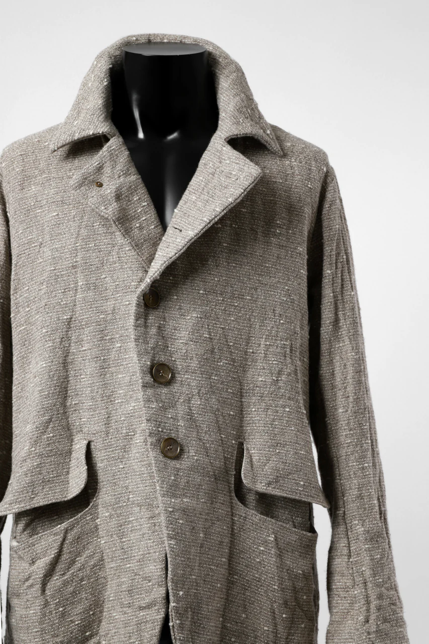YUTA MATSUOKA semi-double jacket / knot yarn wool linen (ecru) - Image 20