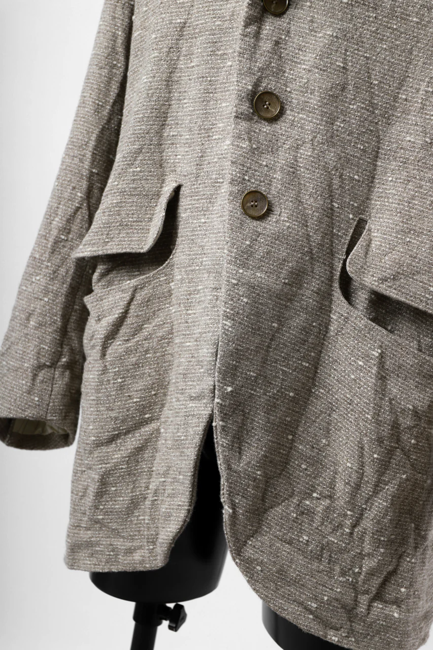 YUTA MATSUOKA semi-double jacket / knot yarn wool linen (ecru) - Image 22