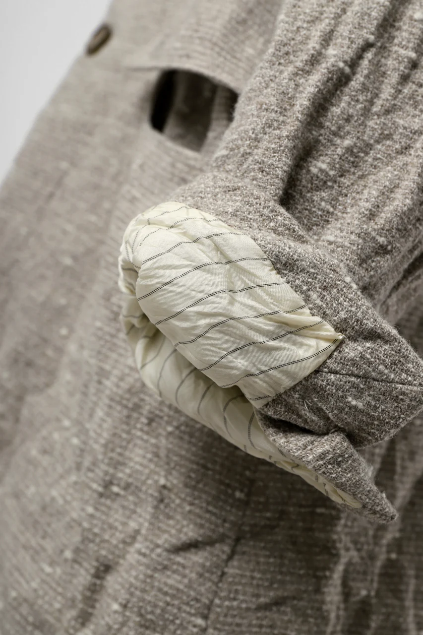 YUTA MATSUOKA semi-double jacket / knot yarn wool linen (ecru) - Image 24