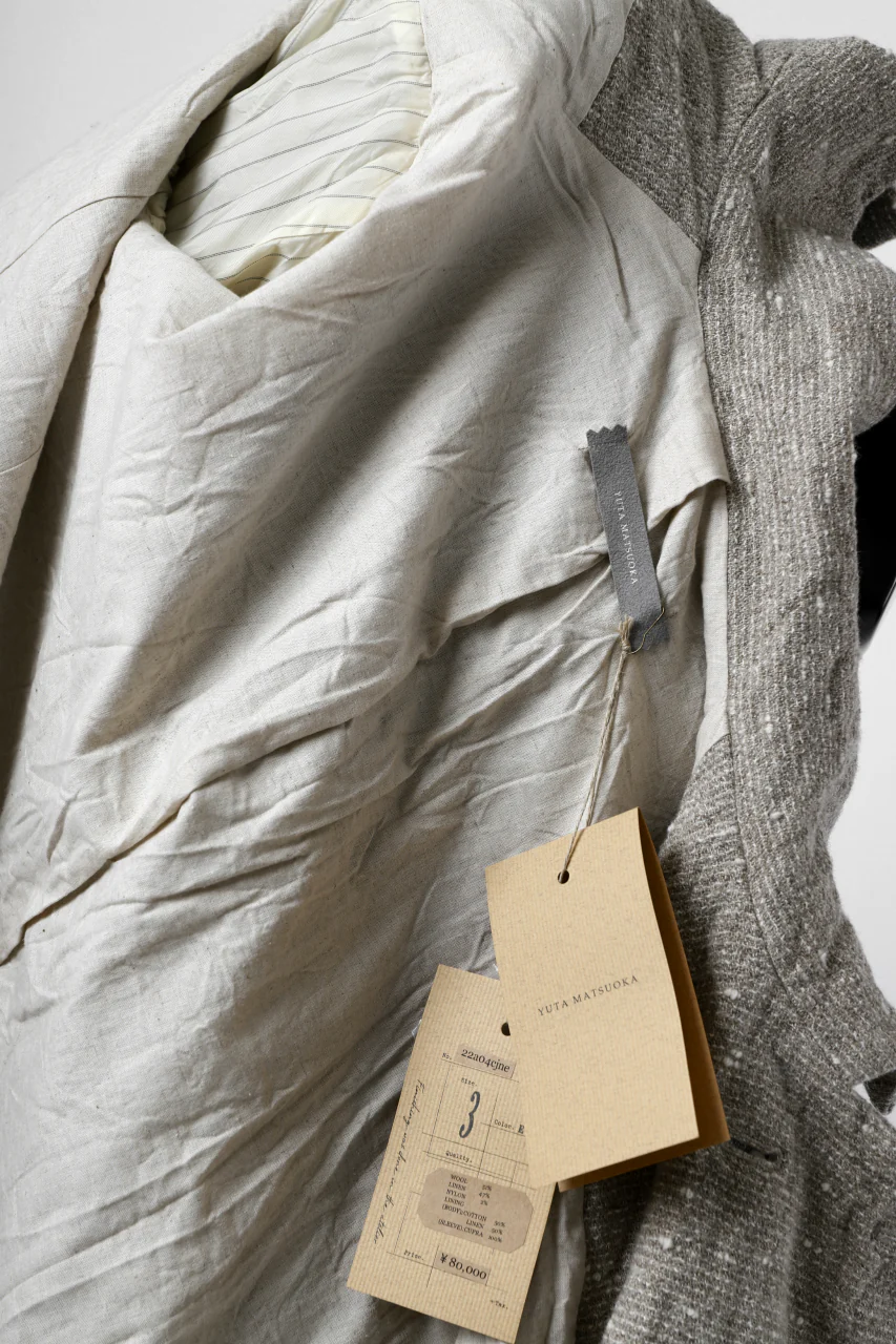YUTA MATSUOKA semi-double jacket / knot yarn wool linen (ecru) - Image 27