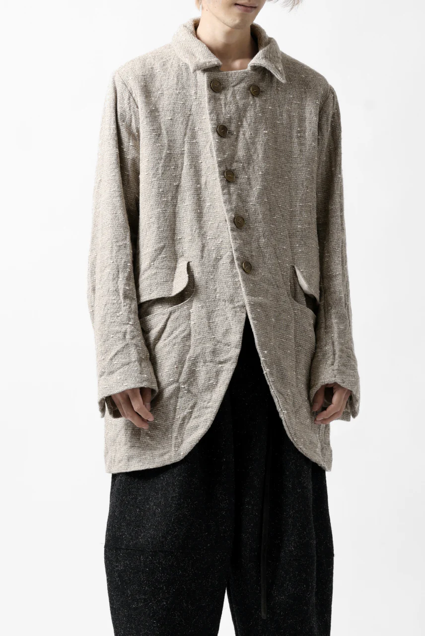YUTA MATSUOKA semi-double jacket / knot yarn wool linen (ecru) - Image 5