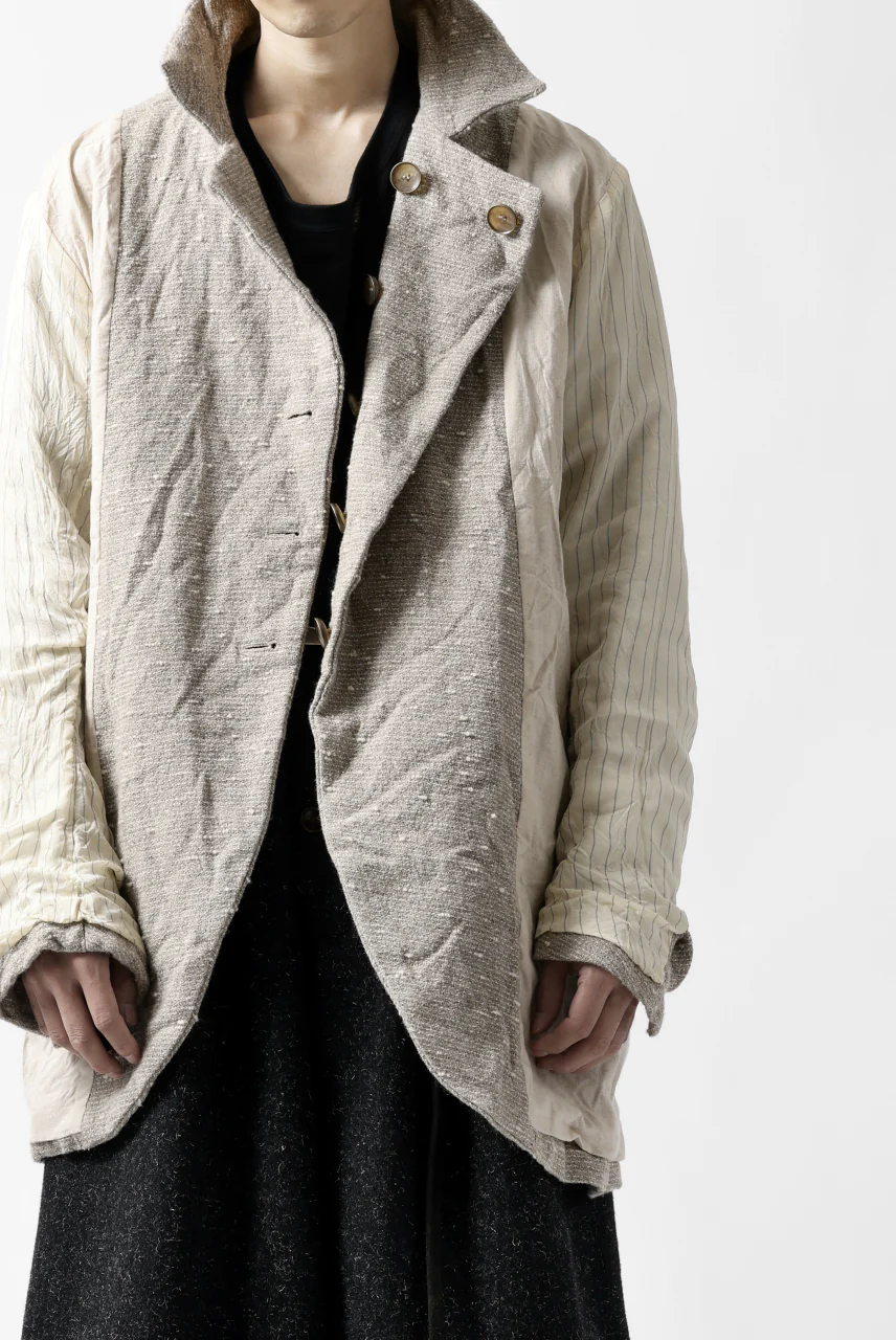 YUTA MATSUOKA semi-double jacket / knot yarn wool linen (ecru) - Image 7