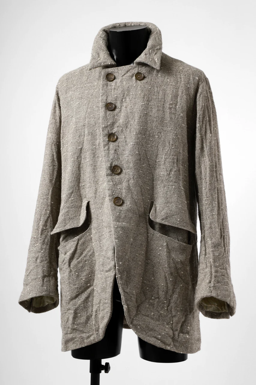 YUTA MATSUOKA semi-double jacket / knot yarn wool linen (ecru) - Image 9