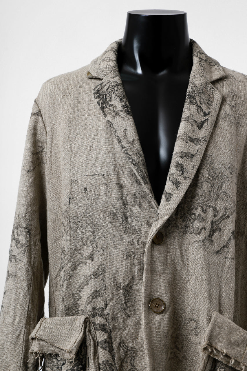 YUTA MATSUOKA 2B print jacket / safiran linen (ecru) - Image 15