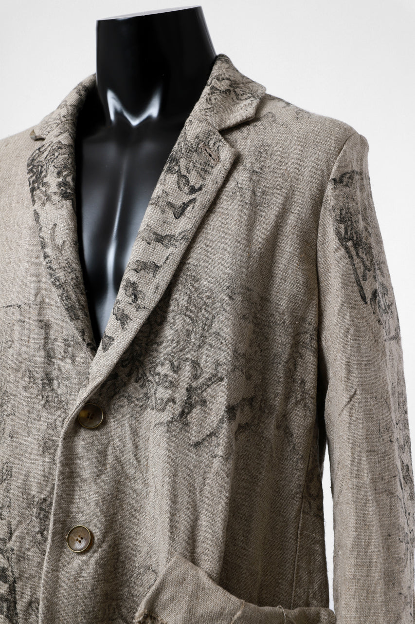 YUTA MATSUOKA 2B print jacket / safiran linen (ecru) - Image 20