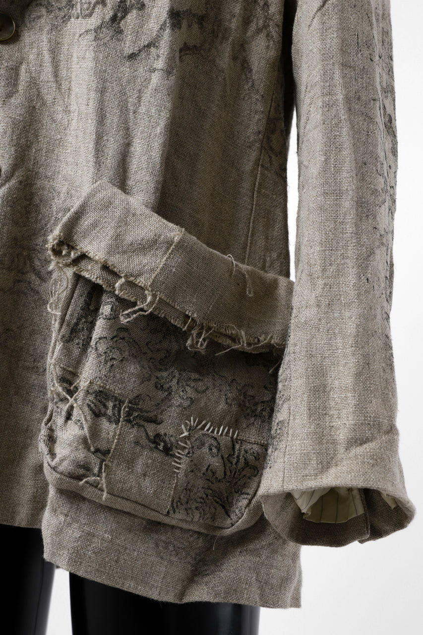 YUTA MATSUOKA 2B print jacket / safiran linen (ecru) - Image 21