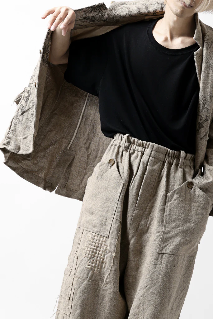 YUTA MATSUOKA 2B print jacket / safiran linen (ecru) - Image 37
