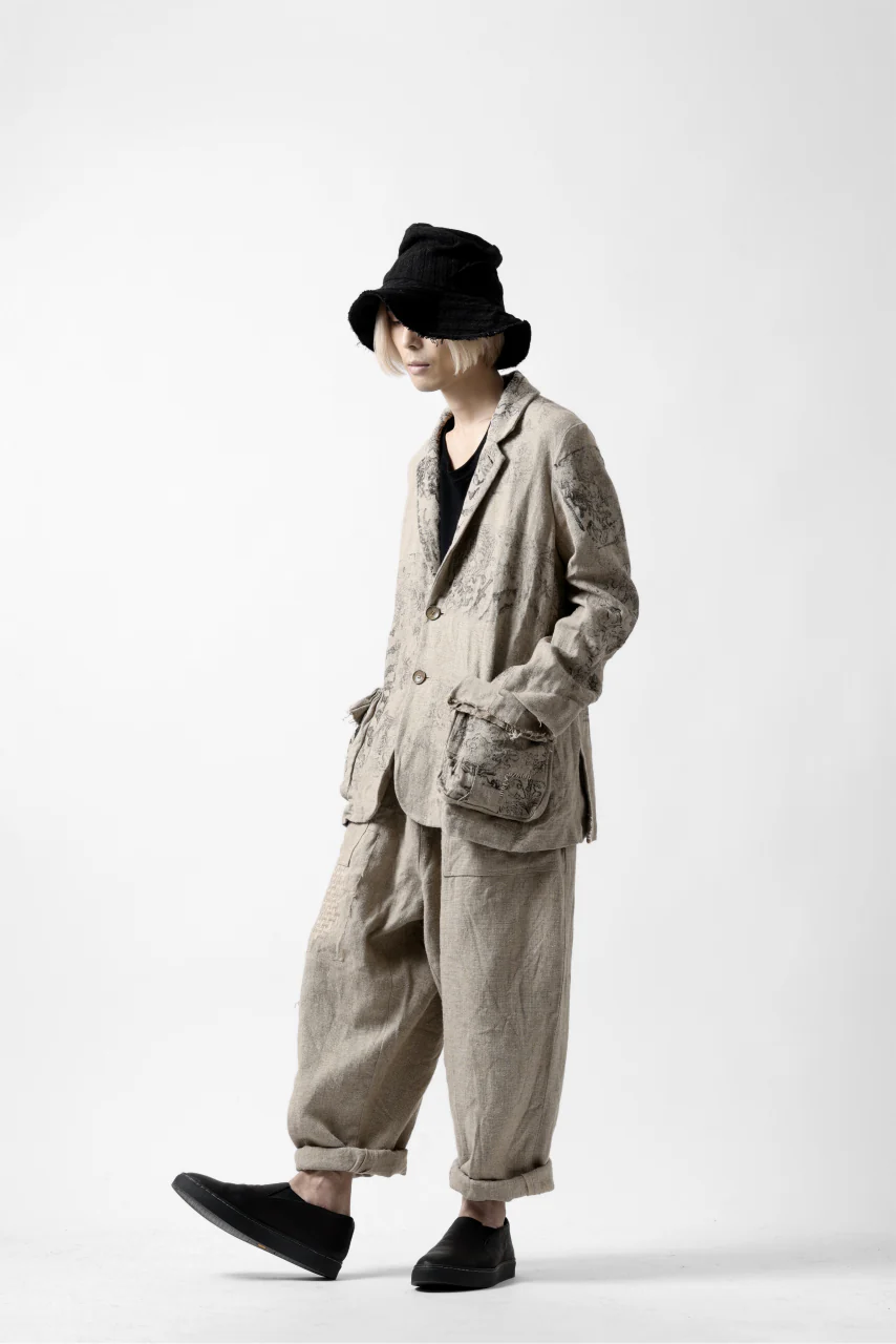 YUTA MATSUOKA 2B print jacket / safiran linen (ecru) - Image 39