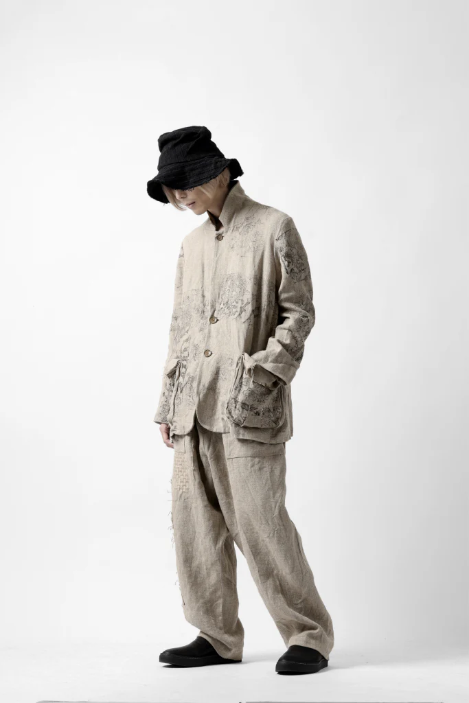 YUTA MATSUOKA 2B print jacket / safiran linen (ecru) - Image 45